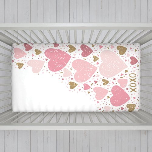 Nojo Engineered Love And Kisses Fitted Crib Sheet Walmart