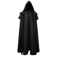 thumbnail image 2 of Medieval Hooded Cloak, Wizard Cosplay, Wizard Costume, Witch Costume Cloak, Historical Cape, Renaissance Hooded Cloak for Women Men, Adult Medieval Cape With Hood, Viking Cloak, Black L, 2 of 6