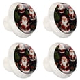 thumbnail image 2 of 4 Pcs Round White Knobs for Kitchen Cabinet Cupboard Dresser Bookcase Christmas Santa Claus Drawer Pulls Handles Home Decor, 2 of 8