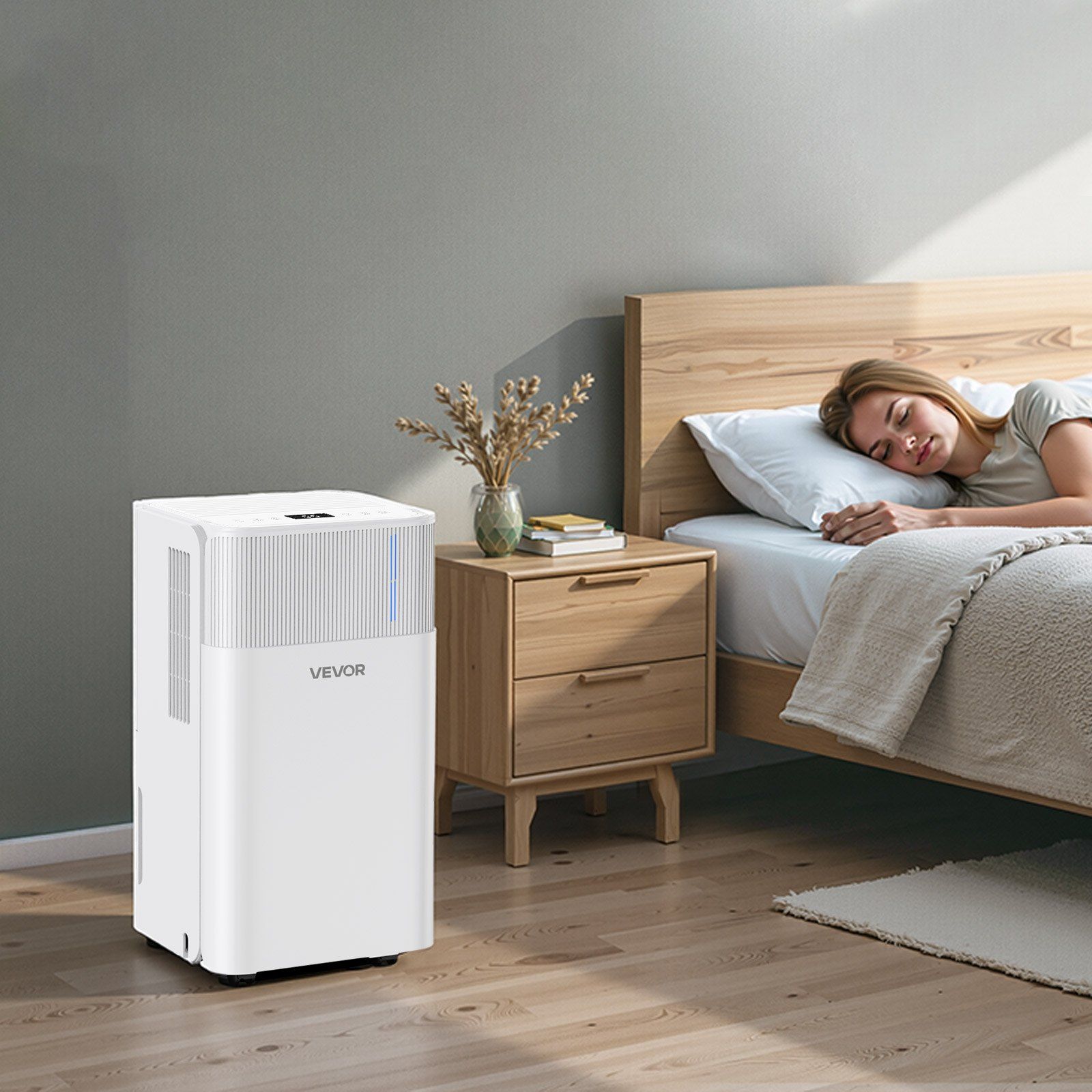 30 Pints Dehumidifier for Home and Basement, Quiet 38dB Operation, Smart Auto/Continuous/Sleep Modes, LED Display, Dual Drainage Options with Hose or Tank, Ideal for Bedrooms, Living Rooms