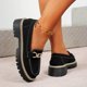 thumbnail image 3 of Xucatan Women's Chunky Loafers, Leather Slip-On Dress Shoes with Metal Chain, Comfortable Business Casual Shoes for Office Work & Dressy Occasions Gift, 3 of 7