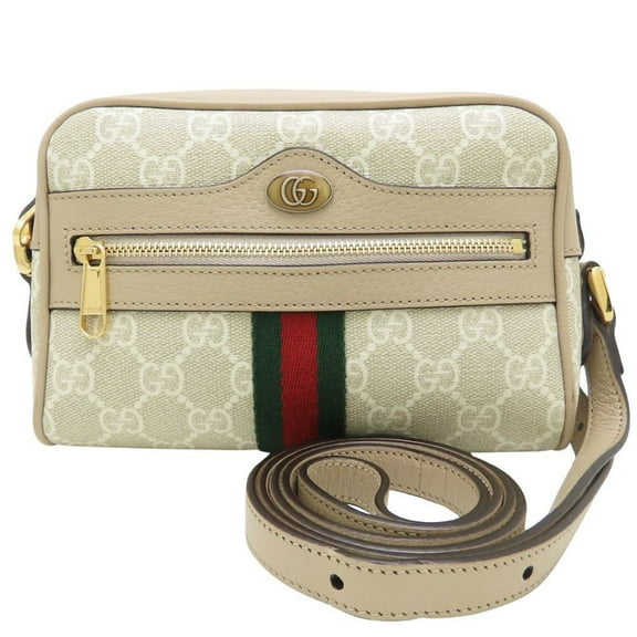 Pre-Owned GUCCI Ophidia 517350 Shoulder Bag in GG Supreme Canvas and Leather, Beige... (Good)