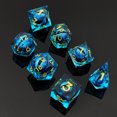 thumbnail image 3 of (Violet)Dragon's Eye dés, dés Liquid Core DnD, dés en Résine Faits à la Main, dés Tranchants en Résine, dés Polyédriques, Ensemble de dés DnD, 3 of 3