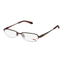 NEW PUMA 15364 GIGA MENS/WOMENS DESIGNER HALF-RIM BROWN / COPPER ADULT SIZE CASUAL VISION CARE FRAME DEMO LENSES 47-16-135 FLEXIBLE HINGES EYEGLASSES/GLASSES