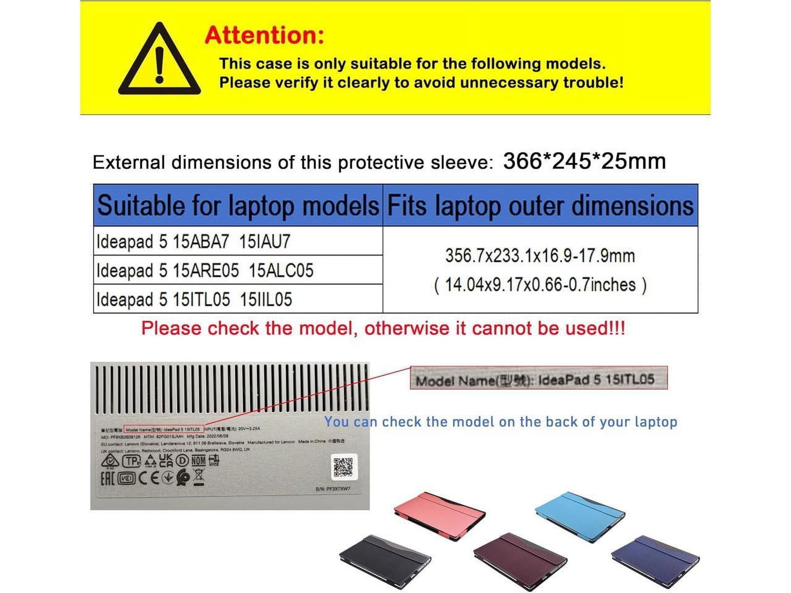 Laptop Cover Case for 15.6 inch Lenovo Ideapad 5 15ABA7 15IAU7 & for Ideapad 5 15ARE05 15ALC05 15ITL05 15IIL05, Detachable PU Leather Protective Shell Laptop Sleeve Accessory with Pencil Holder