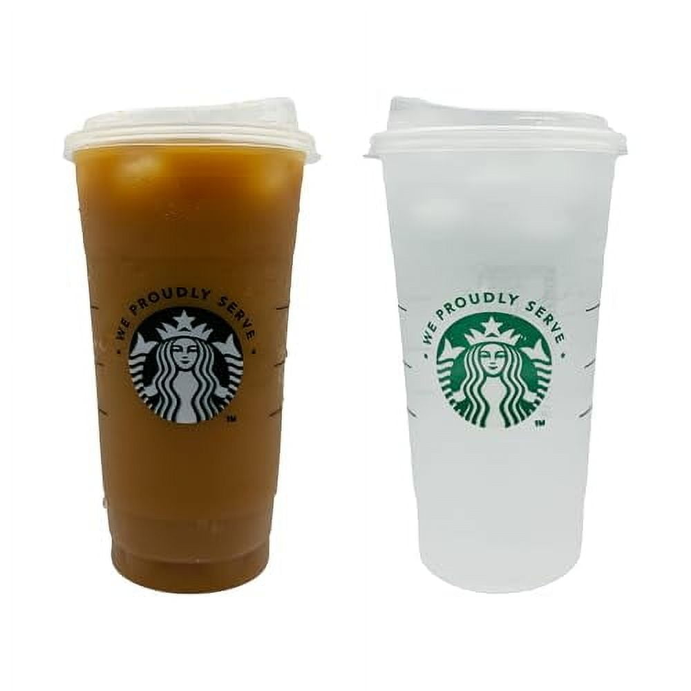 [50 Sets] Starbucks Disposable Coffee Cups with Lids (26oz Venti) - To Go Cold Coffee Cup, Plastic Cups, Iced Coffees Bar Supplies