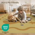 thumbnail image 3 of ODIKA 4'x6' Yellow Soft Charm with Playful Nature Washable Area Rug Elegant Star and Leaf Patterns for Modern Decor Non-Slip, Chair-Friendly, Flatwoven for Home Office, Under Desk, 3 of 6