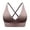 Brown, variant on Women's V-Neck Longline Sports Bra, Adjustable Thin Strap Padded Cup Fitness Yoga Short Top White M