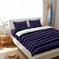 thumbnail image 3 of Halloween Theme 4 Piece Bedding Set, Purple and Black Stripes Twin Size Duvet Cover Set with Zipper Closure & Corner Ties Soft Breathable Comforter Cover for Bedroom, 3 of 9