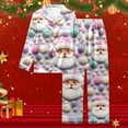 thumbnail image 2 of Cnbwig Christmas Pajama Sets for Womens Cozy Sleepwear Two Piece Outfit with Long Sleeve Top and Pants Nightwear Loose Women's Pjs Suits E-Pink L, 2 of 5