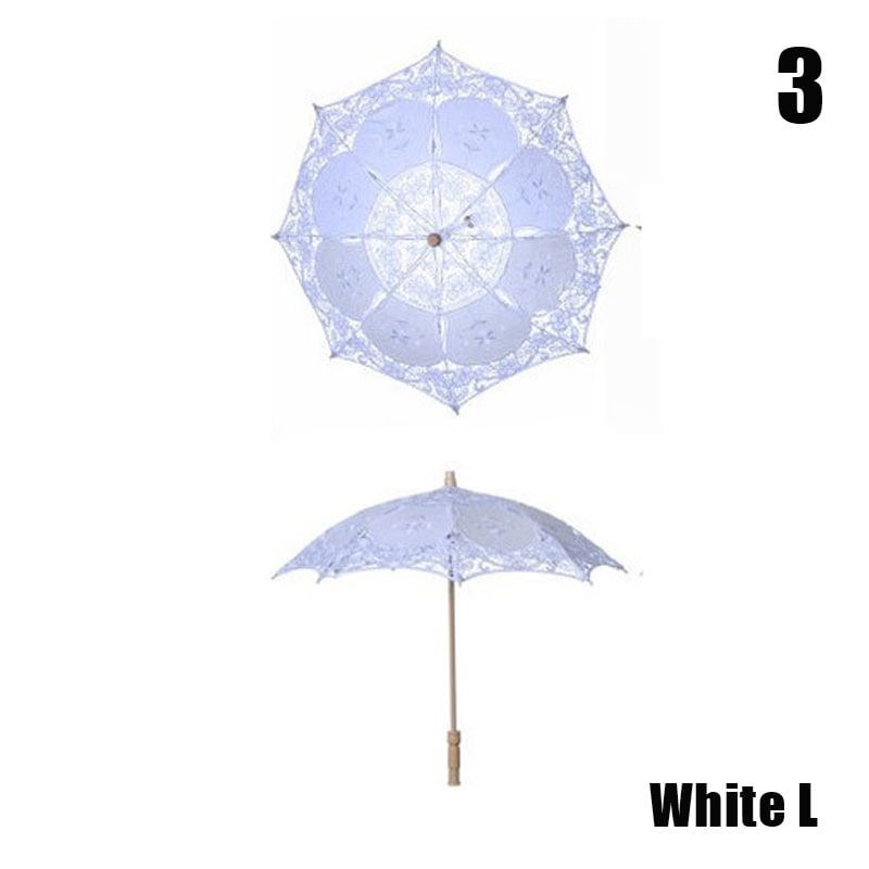 Elegance Lace Embroidered Parasol Umbrella For Bridal Wedding Party Decoration 