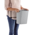 thumbnail image 5 of Bathroom Trash Can, 3.4 Gallon Small Plastic Weave Garbage Bucket Bin with No Lid, Gray - Sturdy, Easy to Clean, Space-Saving for Bathroom, Powder Room & RV Use, 5 of 9