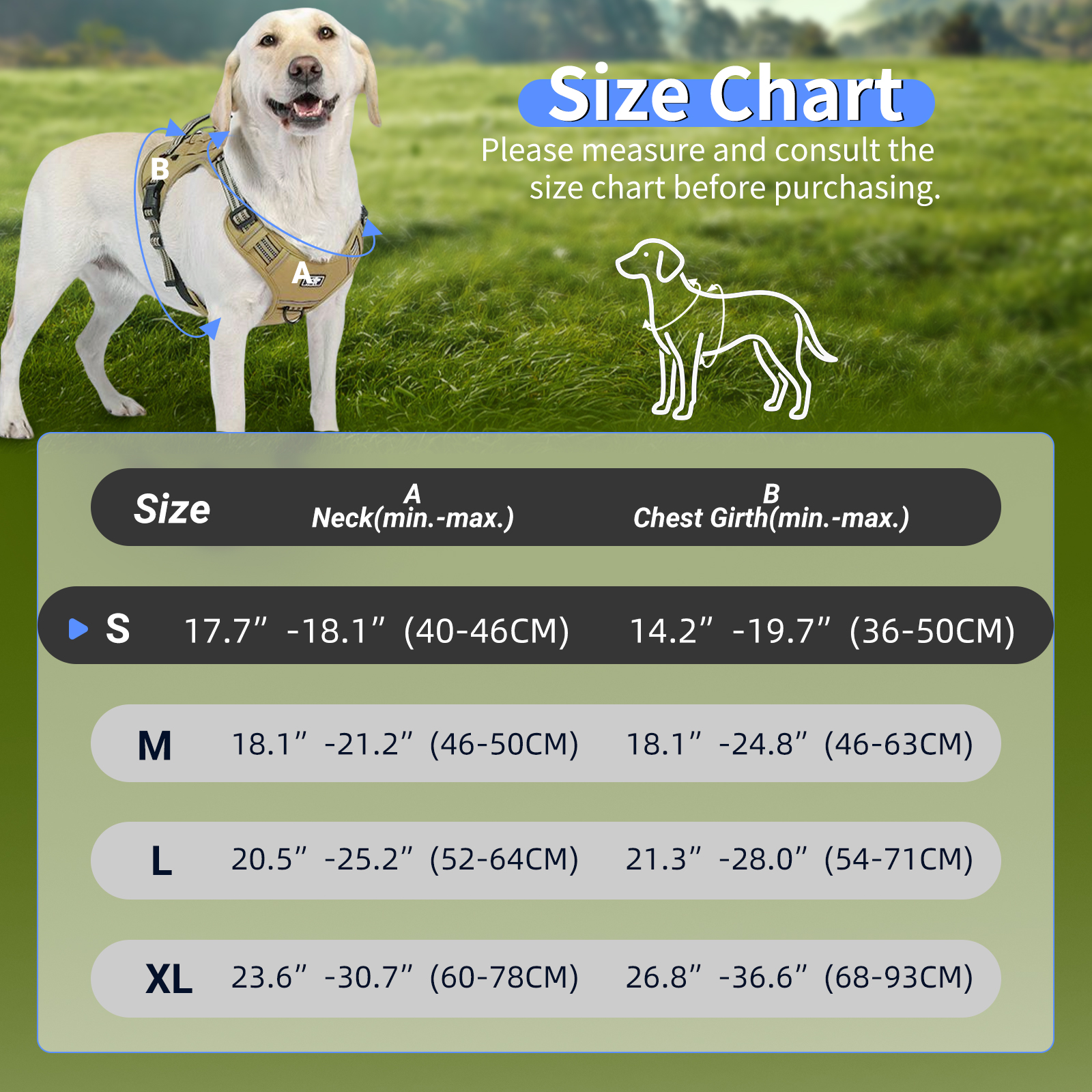 NOYAFA No Pull Dog Harness for Large Dogs,No Choke Dog Harness with Handle, Adjustable Reflective Soft Padded Pet Harness for Training, Walking