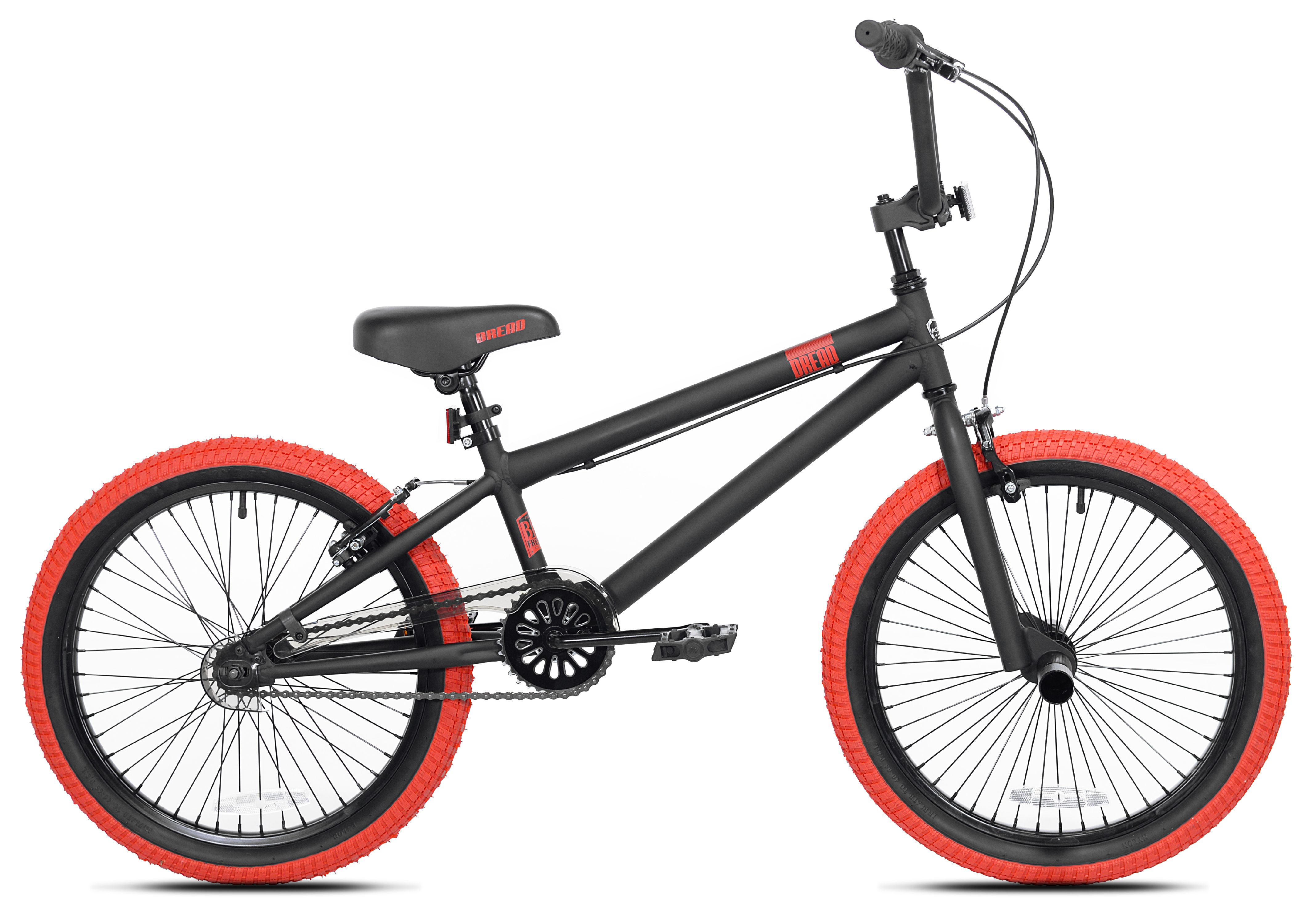 BMX BIKE Kids Boys Bicycle 20" Wheels Black Red Steel Frame 