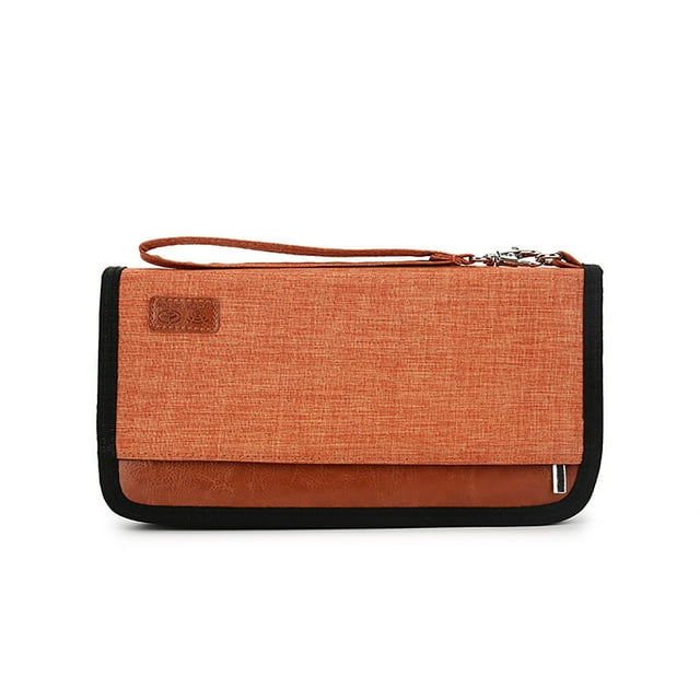 Portable Travel Document Bag Brush RFID Passport Large Capacity Long Passport Bag