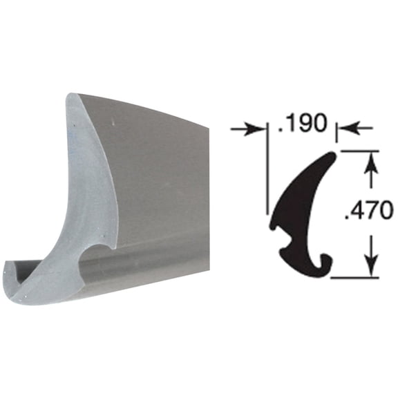 0.19 in. x 200 ft. Gray Vinyl Glass Glazing Spline
