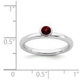 thumbnail image 6 of 925 Sterling Silver Stackable Expressions High 4mm Round Garnet Ring Size: 9; for Adults and Teens; for Women and Men, 6 of 6