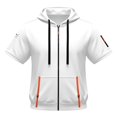 thumbnail image 3 of Puliio Men's Short Sleeve Full Zip Multi Pocket Hooded Lightweight Hooded Outdoor Dailywear Sweat Top, 3 of 3