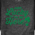 thumbnail image 3 of Instant Message - Just Lucky To Be Here - Men's Crew Neck Fleece Pullover, 3 of 6