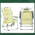 thumbnail image 2 of Yellow Folding Beach Chair - 24.8"×27.56"×38.98", Heightened Oxford Cloth, Aluminum Tube, 220 lbs Capacity, 2 of 17