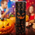 thumbnail image 2 of Halloween Tumbler 20 oz Travel Holiday Coffee Mug Scary Pumpkin Skinny Tumblers with Lid and Straw Stainless Steel Insulated Coffee Cups Halloween Gifts for Women Girls, 2 of 6