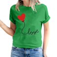 thumbnail image 2 of Meichang Hauts pour Femmes T-Shirts de la Saint-Valentin T-Shirts de Fête à Col Rond T-Shirts à Imprimé Cœur d'Amour T-Shirts à Manches Courtes Jolis Tees Blouses en Liquidation, 2 of 5