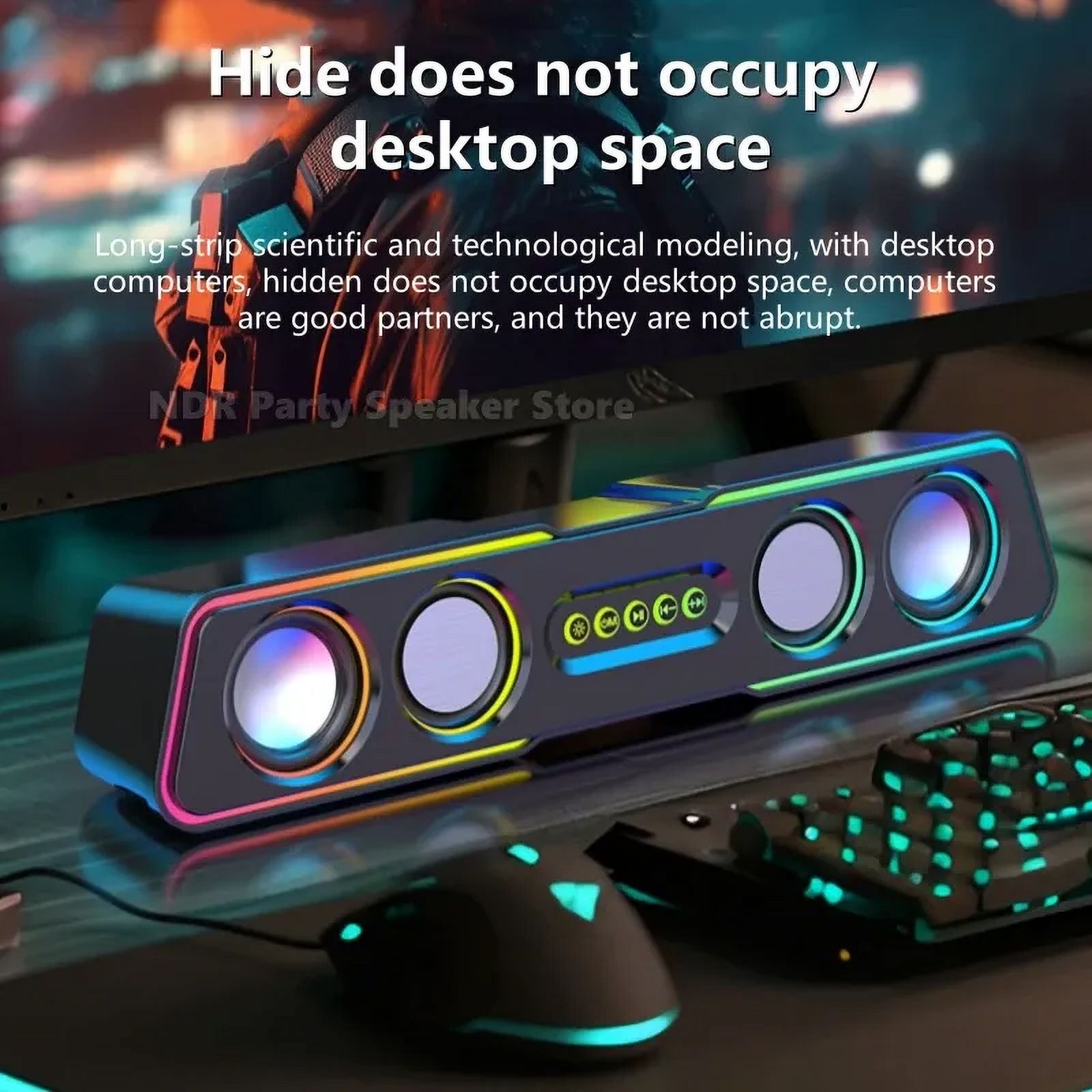 Wired Bluetooth Speakers, Black