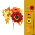 thumbnail image 6 of BNNG Artificial Fall Flowers Floral Arrangement Fake Floral Stems Autumn Maple Leaves Branches Fall Silk Bouquets with Sunflower Pine Cones for Thanksgiving Home Table Wedding Decor,13.8", 6 of 9