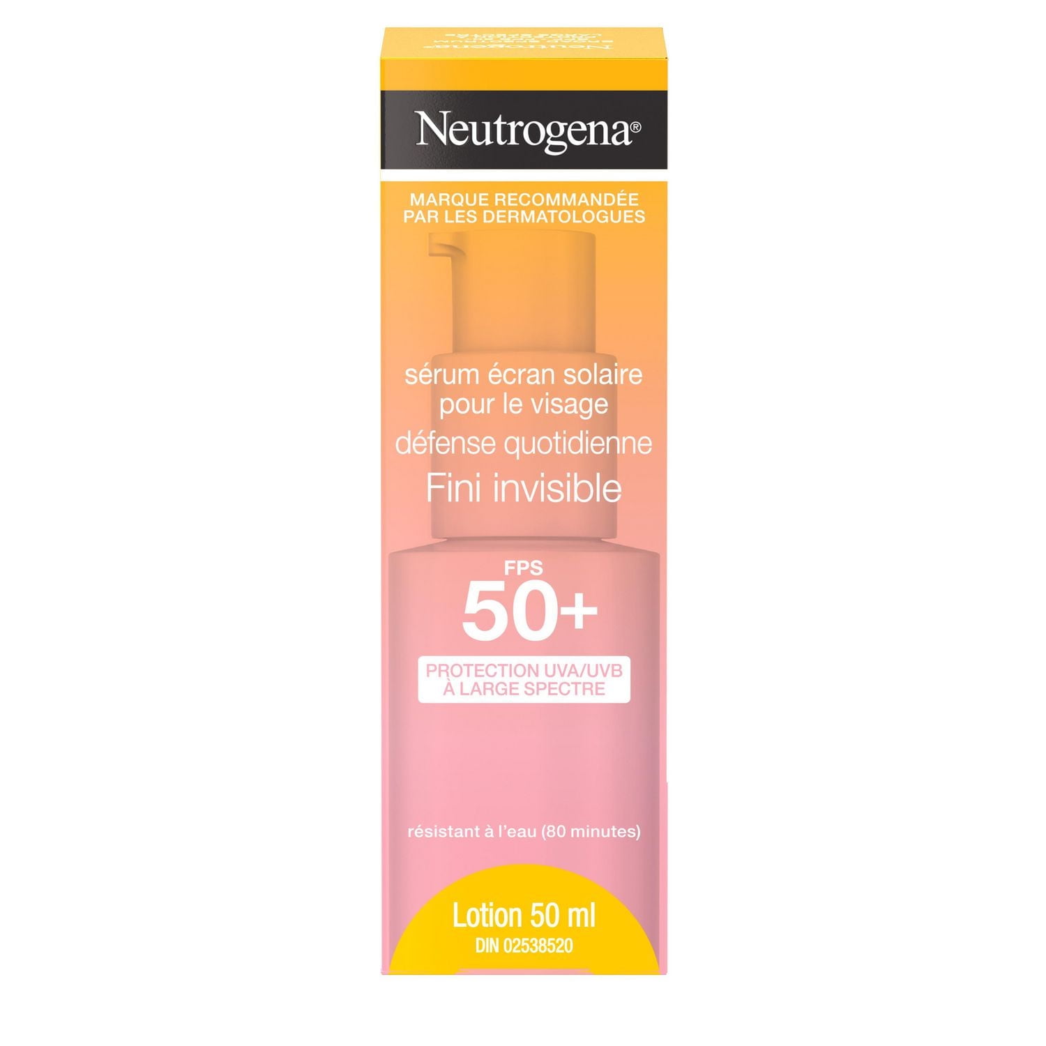 Neutrogena Invisible Daily Defense Face Serum Sunscreen, SPF 50+,  Face Sunscreen, UVA & UVB, Antioxidants, Fragrance Free, 50 mL