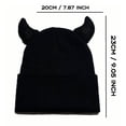 thumbnail image 4 of Bibifish Womens Horn Decor Knit Cuffed Beanie Hat Soft Knit Stretchy Soft Lightweight Casual Daily Wear Street Style Cool Stylish Hats For Ladies, 4 of 4