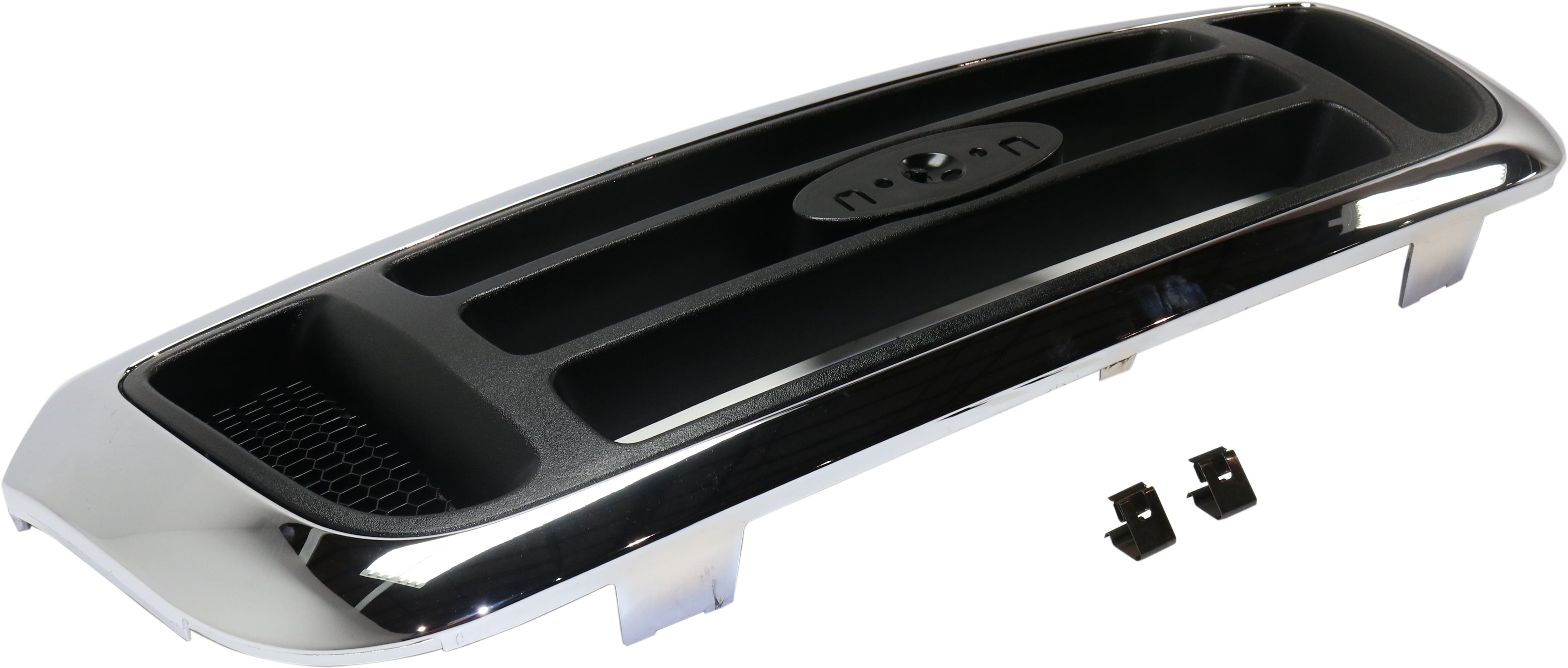 Grille Assembly Compatible With 2004-2005 Ford Ranger Chrome Shell with Painted Black Insert
