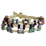Zad Jewelry Earthy Jewels Bead & Macrame Slider Bracelet, Multi
