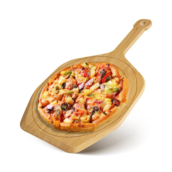 WhiteRhino Bamboo Wood Pizza Peels 12 inch ,Pizza Spatula Paddle with Wooden Handle for Pies Bread Baking Fruit Cheesse ,Kitchen Serving Board