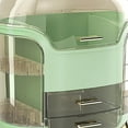 thumbnail image 6 of Tabletop Makeup Organizer Waterproof Cosmetics Display Case Holder for Bedroom 11.8x13..9inch Large Capacity Stylish Sturdy Material Light Green, 6 of 6