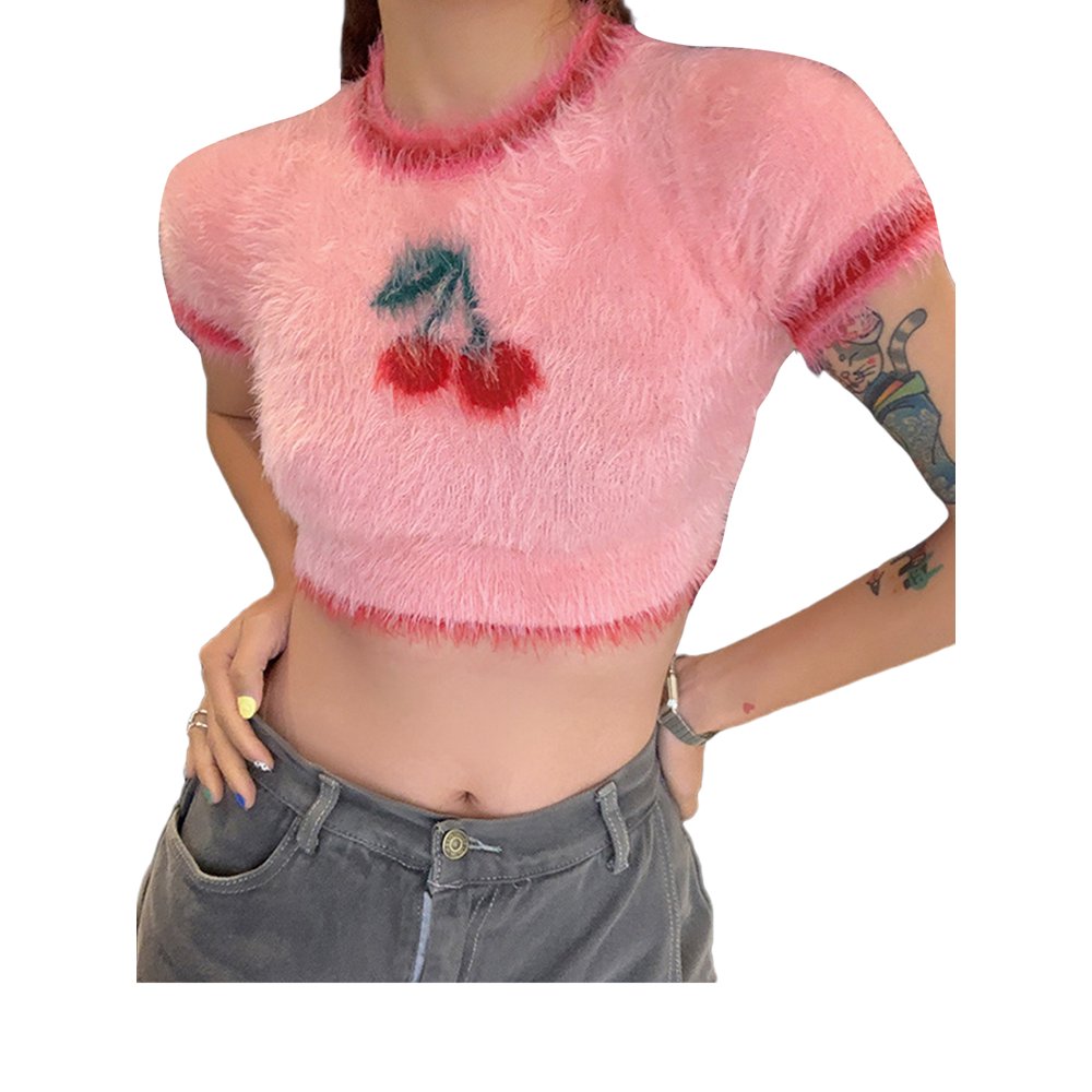 fuzzy sweater crop top