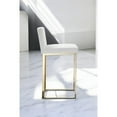 thumbnail image 2 of Pangea Home Dexter 26" Faux Leather & Polished Steel Counter Stool in White/Gold, 2 of 10