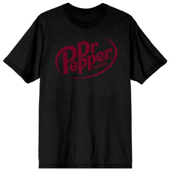 Dr Pepper Est. 1885 Maroon Logo Men's Black Graphic Tee-Medium