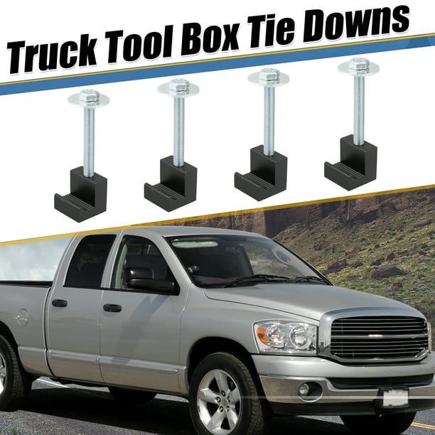 Unique Bargains 4pcs Pickup Truck Tool Box Tie Downs Aluminum J