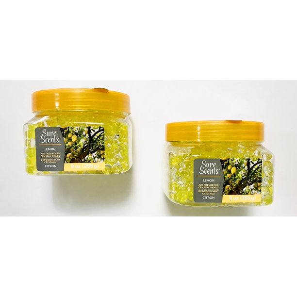 CGT Sure Scents Lemon Air Freshener Crystal Beads NonStop Freshness
