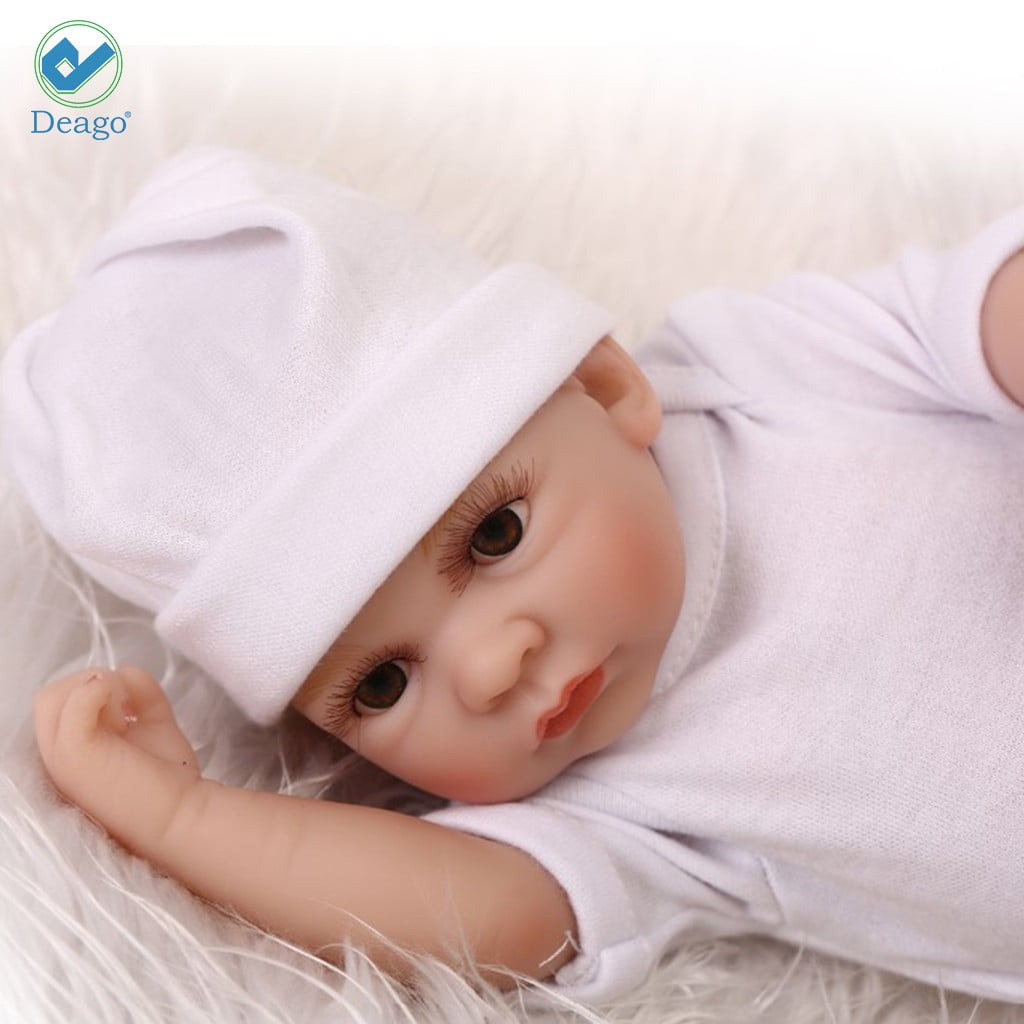 Deago Reborn Newborn Baby Realike Doll Handmade Lifelike Silicone Vinyl Weighted Alive Lovely Cute Doll Gifts 11" (Boy)