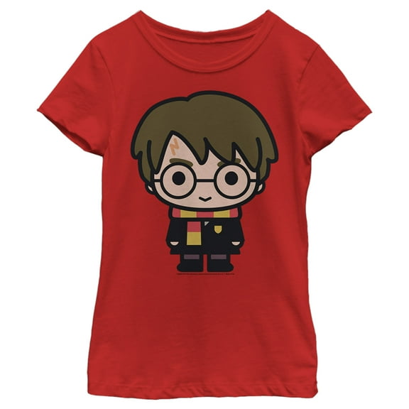 Girl's Harry Potter Harry Kawaii Cutie Graphic Tee Red Small
