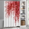 thumbnail image 3 of Red Eucalyptus Leaves Fabric Shower Curtain Watercolor Art Washable Shower Curtains for Bathroom, Waterproof Bath Curtain with Hooks Home Decor 72x84in, 3 of 8