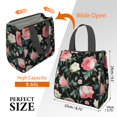 thumbnail image 3 of Pioneer Flower Floral Print Pattern Insulated Lunch Bag for Women & Adults,Large Portable Soft Cooler Lunch Bag,Thermal Food Storage Tote with Pearl Cotton,8.66L,8.75x5.75x9.5 Inch, 3 of 6