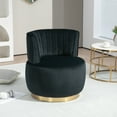 thumbnail image 5 of MOONMISS 360° Swivel Barrel Accent Chairs, Round Armchairs with Wide Upholstered, for Living Room, Bedroom, Black, 5 of 5