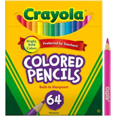 Crayola® Short Colored Pencils, 64ct – Pre-Sharpened, Vibrant Colors for Kids & Crafts