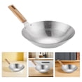 thumbnail image 2 of FELTECHELECTR Sartén wok tradicional de acero inoxidable, sartén de cocina, olla para cocinar a gas, 2 of 4