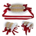 thumbnail image 6 of ZPAQI Elegant Straw Hat withStrap Bonnet Cap Headdress Ruffle Lace Hair Accessories, 6 of 21