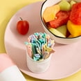 thumbnail image 5 of Gnmfd Plastic Fruit Fork Set Two-Tooth Dessert Skewers for Home Party, Small Appetizer Snack Forks for Fruit Cake Pastry, Reusable Cute Kitchen Tools for Buffet Picnic Celebration, 5 of 6