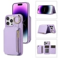 thumbnail image 1 of 15/15Plus/15Pro/15PM Leather Case  Phone Protector Case Hanging Cord Multi Card Bag Convenient Payment Phone Case, 1 of 5