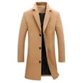 thumbnail image 3 of SPRING PARK Men's Classic Winter Lapel Collar Casual Woolen Single-breasted Pockets Plus Size Trench Coat, 3 of 7